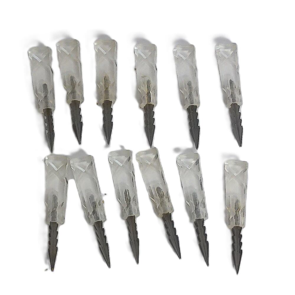 Vintage Clear Chandelier Spear Head Prisms Pendalogues Set of 12